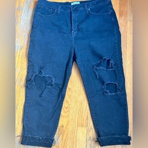 Madewell Black Washed Denim Mom Jeans